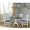 International Concepts Round 36 in Rd Extension Dining Table, 4 San Remo Chairs, White/Heather Gray, 36 W, 48 L, 29.3 in H K05-36RXT-C10-4 - alternate 2